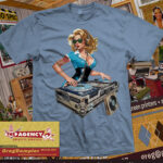 Blue Pinup Babe DJ