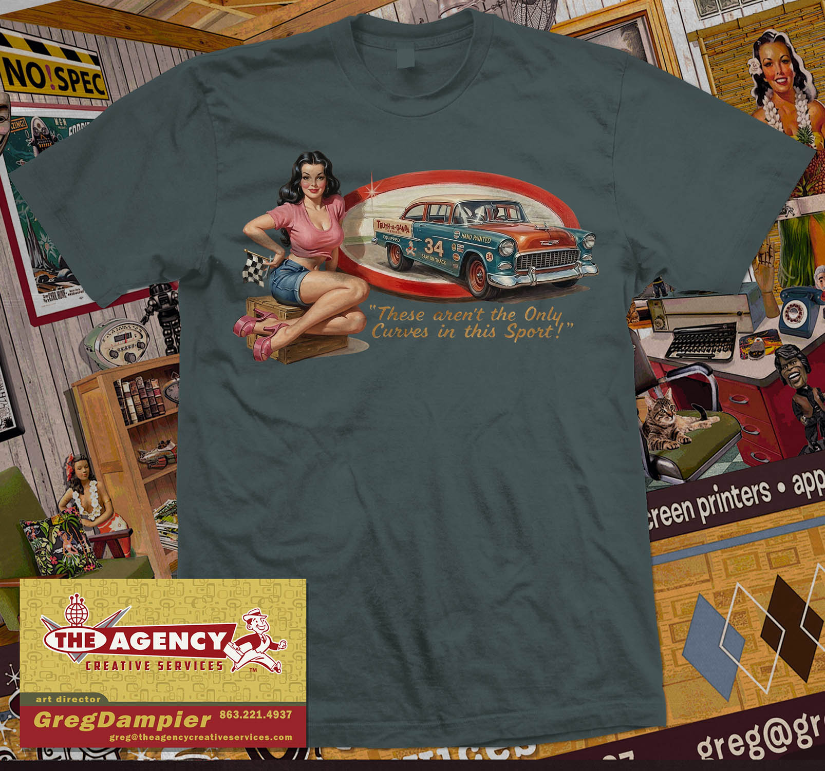 Stock car Pinup Babe